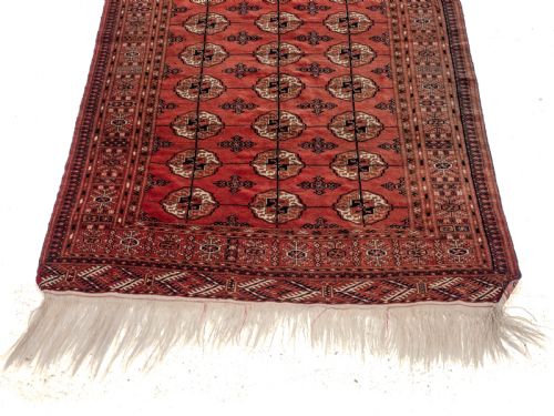 ANTIQUE TEKKE TURKMEN RUG 8'7X4'4 C1900 232X132CM ORIENTAL TURKOMEN - ADDITIONAL PHOTO 2