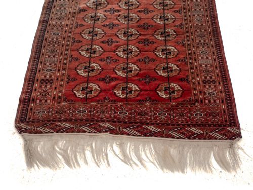 ANTIQUE TEKKE TURKMEN RUG 8'7X4'4 C1900 232X132CM ORIENTAL TURKOMEN - ADDITIONAL PHOTO 3