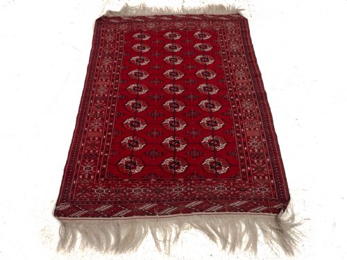 ANTIQUE TEKKE TURKMEN RUG 8'7X4'4 C1900 232X132CM ORIENTAL TURKOMEN - ADDITIONAL PHOTO 9