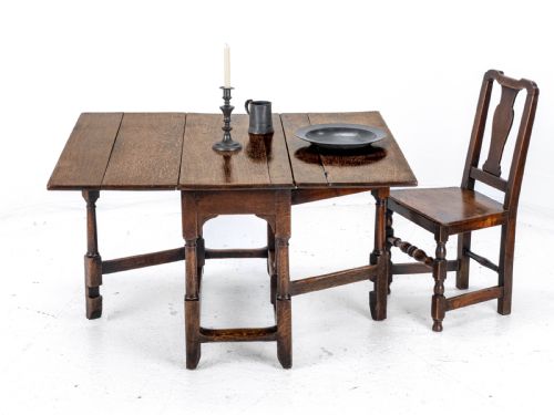 EARLY C18TH OAK DROP LEAF GATELEG SMALL COUNTRY DINING TABLE - ADDITIONAL PHOTO 1