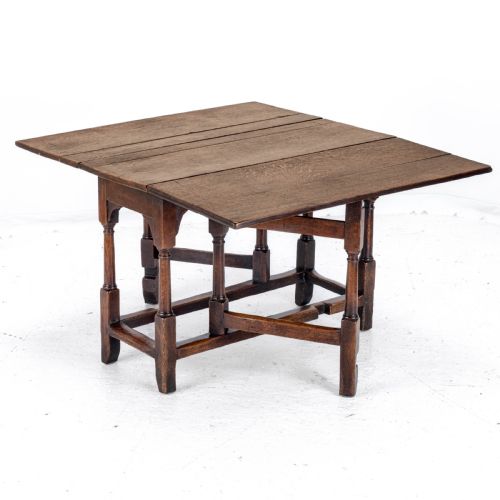 EARLY C18TH OAK DROP LEAF GATELEG SMALL COUNTRY DINING TABLE - ADDITIONAL PHOTO 6