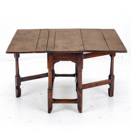 EARLY C18TH OAK DROP LEAF GATELEG SMALL COUNTRY DINING TABLE - ADDITIONAL PHOTO 7