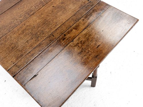 EARLY C18TH OAK DROP LEAF GATELEG SMALL COUNTRY DINING TABLE - ADDITIONAL PHOTO 11