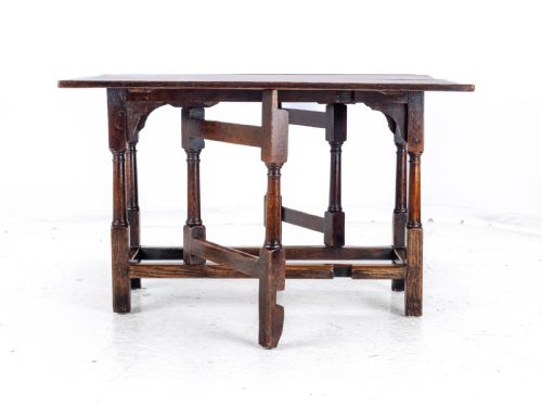 EARLY C18TH OAK DROP LEAF GATELEG SMALL COUNTRY DINING TABLE - ADDITIONAL PHOTO 12