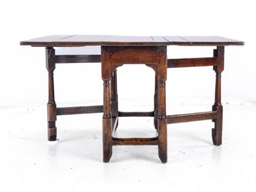 EARLY C18TH OAK DROP LEAF GATELEG SMALL COUNTRY DINING TABLE - ADDITIONAL PHOTO 13