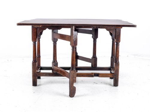EARLY C18TH OAK DROP LEAF GATELEG SMALL COUNTRY DINING TABLE - ADDITIONAL PHOTO 14