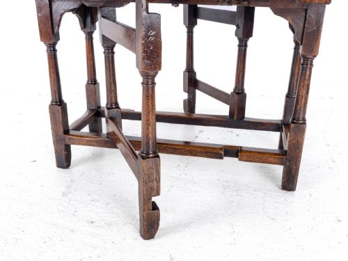 EARLY C18TH OAK DROP LEAF GATELEG SMALL COUNTRY DINING TABLE - ADDITIONAL PHOTO 18