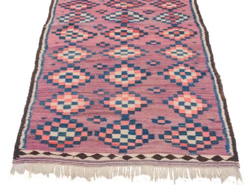 ANTIQUE TURKISH KILIM FLATWEAVE CARPET CIRCA 1920 10' X 4'10 304X147CM RUG - ADDITIONAL PHOTO 4