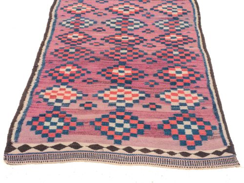 ANTIQUE TURKISH KILIM FLATWEAVE CARPET CIRCA 1920 10' X 4'10 304X147CM RUG - ADDITIONAL PHOTO 5