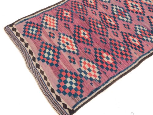 ANTIQUE TURKISH KILIM FLATWEAVE CARPET CIRCA 1920 10' X 4'10 304X147CM RUG - ADDITIONAL PHOTO 8