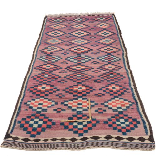 ANTIQUE TURKISH KILIM FLATWEAVE CARPET CIRCA 1920 10' X 4'10 304X147CM RUG - ADDITIONAL PHOTO 9