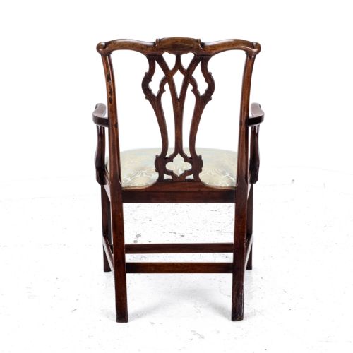 LATE C18TH CHIPPENDALE MAHOGANY CARVER ARMCHAIR GEORGIAN GEORGE III UPHOLSTERED - ADDITIONAL PHOTO 5