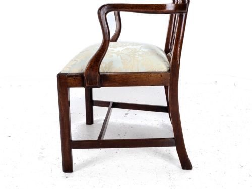 LATE C18TH CHIPPENDALE MAHOGANY CARVER ARMCHAIR GEORGIAN GEORGE III UPHOLSTERED - ADDITIONAL PHOTO 13