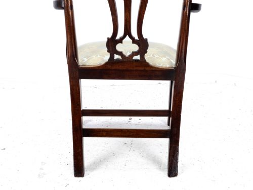 LATE C18TH CHIPPENDALE MAHOGANY CARVER ARMCHAIR GEORGIAN GEORGE III UPHOLSTERED - ADDITIONAL PHOTO 14