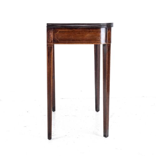 GEORGIAN MAHOGANY INLAID CONSOLE FOLD OVER TEA TABLE EARLY C19TH GEORGE III - ADDITIONAL PHOTO 7