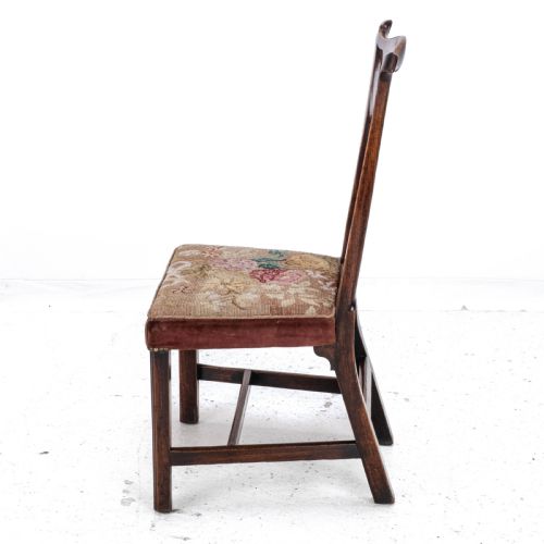 C18TH ELM CHIPPENDALE COUNTRY UPHOLSTERED SIDE DINING CHAIR GEORGIAN GEORGE III - ADDITIONAL PHOTO 5