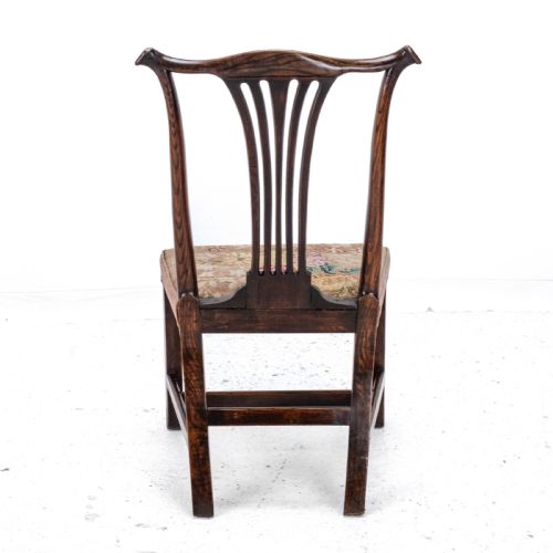 C18TH ELM CHIPPENDALE COUNTRY UPHOLSTERED SIDE DINING CHAIR GEORGIAN GEORGE III - ADDITIONAL PHOTO 7