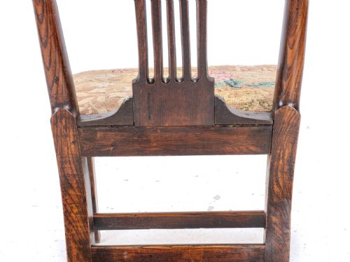C18TH ELM CHIPPENDALE COUNTRY UPHOLSTERED SIDE DINING CHAIR GEORGIAN GEORGE III - ADDITIONAL PHOTO 11
