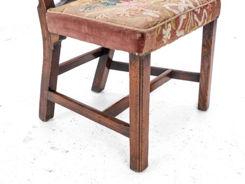 C18TH ELM CHIPPENDALE COUNTRY UPHOLSTERED SIDE DINING CHAIR GEORGIAN GEORGE III - ADDITIONAL PHOTO 14