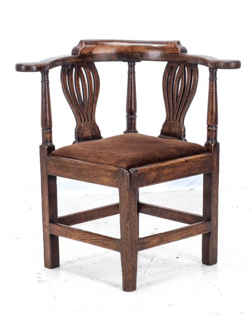 georgian elm country corner elbow armchair late c18th george iii farmhouse - CATEGORY: ANTIQUE CHAIRS - DATED 18TH CENTURY