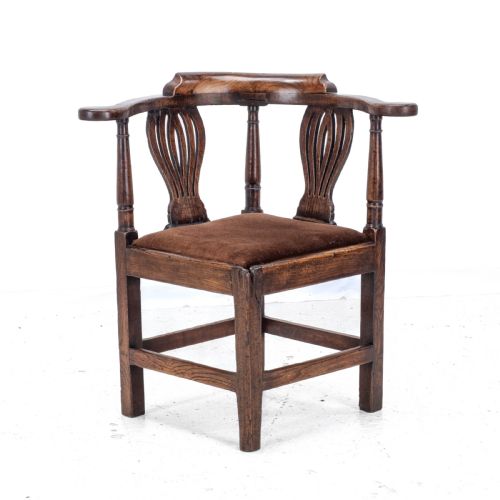 GEORGIAN ELM COUNTRY CORNER ELBOW ARMCHAIR LATE C18TH GEORGE III FARMHOUSE - ADDITIONAL PHOTO 1