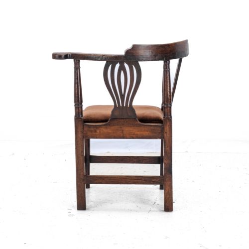 GEORGIAN ELM COUNTRY CORNER ELBOW ARMCHAIR LATE C18TH GEORGE III FARMHOUSE - ADDITIONAL PHOTO 4