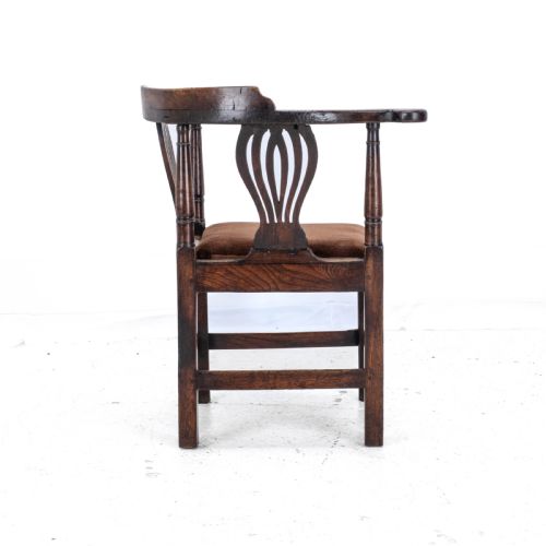 GEORGIAN ELM COUNTRY CORNER ELBOW ARMCHAIR LATE C18TH GEORGE III FARMHOUSE - ADDITIONAL PHOTO 6