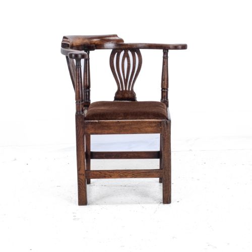 GEORGIAN ELM COUNTRY CORNER ELBOW ARMCHAIR LATE C18TH GEORGE III FARMHOUSE - ADDITIONAL PHOTO 8