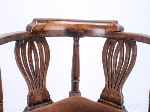 GEORGIAN ELM COUNTRY CORNER ELBOW ARMCHAIR LATE C18TH GEORGE III FARMHOUSE - ADDITIONAL PHOTO 10