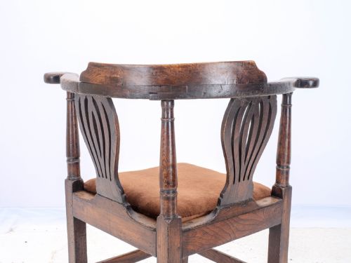 GEORGIAN ELM COUNTRY CORNER ELBOW ARMCHAIR LATE C18TH GEORGE III FARMHOUSE - ADDITIONAL PHOTO 12