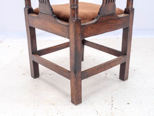 GEORGIAN ELM COUNTRY CORNER ELBOW ARMCHAIR LATE C18TH GEORGE III FARMHOUSE - ADDITIONAL PHOTO 13