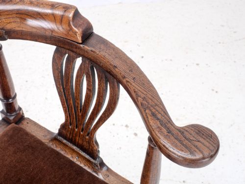 GEORGIAN ELM COUNTRY CORNER ELBOW ARMCHAIR LATE C18TH GEORGE III FARMHOUSE - ADDITIONAL PHOTO 17