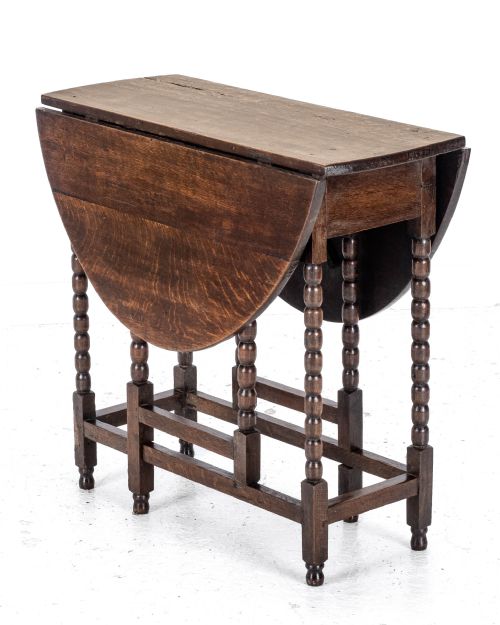 early c18th later small oak oval gateleg drop leaf dining occasional table - CATEGORY: ANTIQUE TABLES - DATED 18TH CENTURY