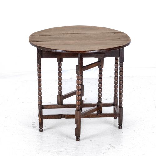 EARLY C18TH LATER SMALL OAK OVAL GATELEG DROP LEAF DINING OCCASIONAL TABLE - ADDITIONAL PHOTO 8