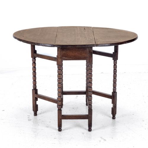 EARLY C18TH LATER SMALL OAK OVAL GATELEG DROP LEAF DINING OCCASIONAL TABLE - ADDITIONAL PHOTO 10