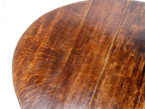 EARLY C18TH LATER SMALL OAK OVAL GATELEG DROP LEAF DINING OCCASIONAL TABLE - ADDITIONAL PHOTO 17