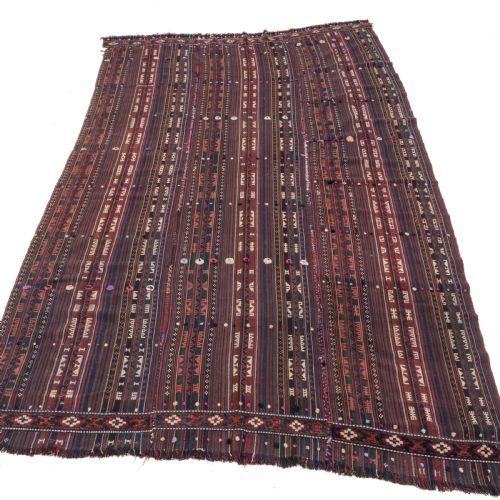 kordi jajim persian tribal kilim flat weave rug 9'9x5'10 265x177cm jijim cicim - CATEGORY: ANTIQUE RUGS - DATED 1930
