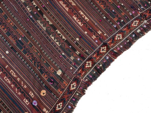 KORDI JAJIM PERSIAN TRIBAL KILIM FLAT WEAVE RUG 9'9X5'10 265X177CM JIJIM CICIM - ADDITIONAL PHOTO 9