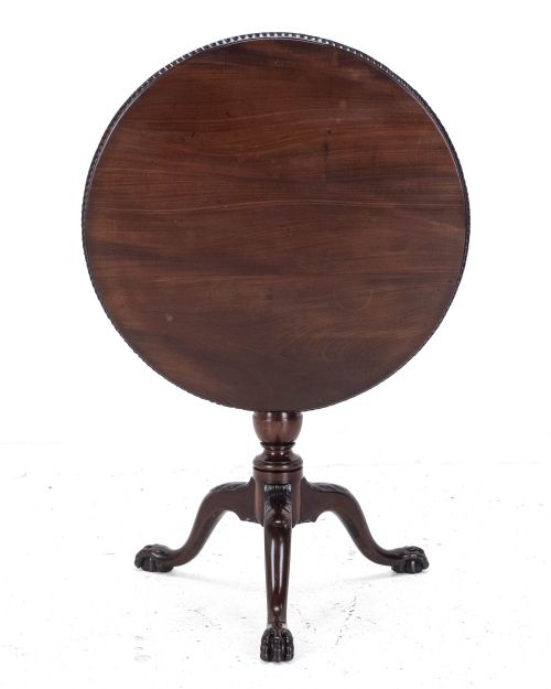chippendale georgian style mahogany birdcage tripod table claw ball feet c19th - CATEGORY: ANTIQUE TABLES - DATED 19TH CENTURY