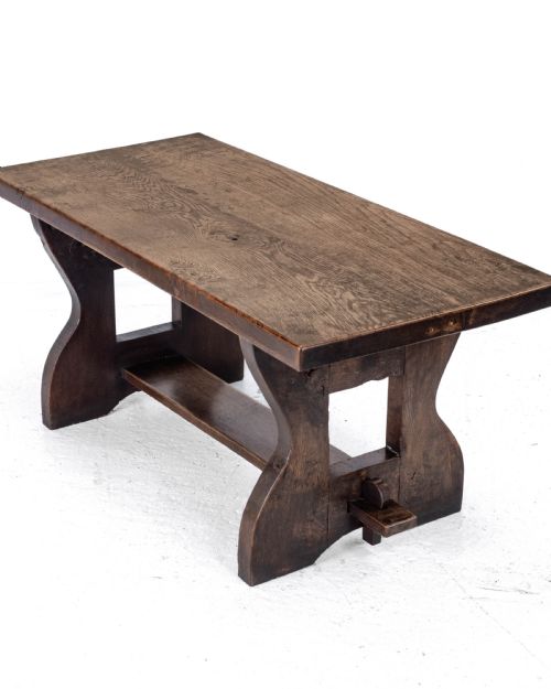 early c20th solid oak small country planktop refectory dining table - CATEGORY: ANTIQUE TABLES - DATED EDWARDIAN