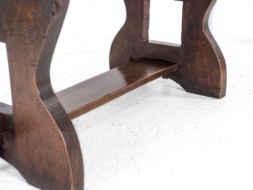EARLY C20TH SOLID OAK SMALL COUNTRY PLANKTOP REFECTORY DINING TABLE - ADDITIONAL PHOTO 20