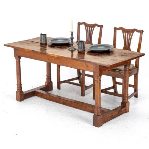 YEW WOOD C17TH STYLE COUNTRY REFECTORY DINING TABLE YEWWOOD - ADDITIONAL PHOTO 1
