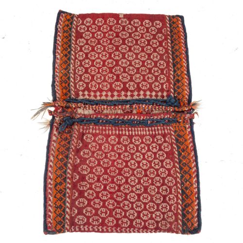 antique persian qashgai khorgeen saddlebag c1930 handwoven oriental rug - CATEGORY: ANTIQUE RUGS - DATED 1930