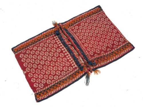 ANTIQUE PERSIAN QASHGAI KHORGEEN SADDLEBAG C1930 HANDWOVEN ORIENTAL RUG - ADDITIONAL PHOTO 1