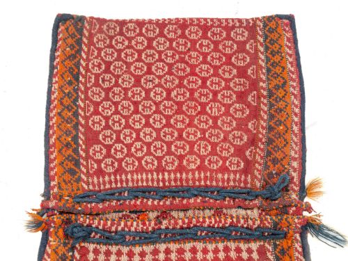 ANTIQUE PERSIAN QASHGAI KHORGEEN SADDLEBAG C1930 HANDWOVEN ORIENTAL RUG - ADDITIONAL PHOTO 2