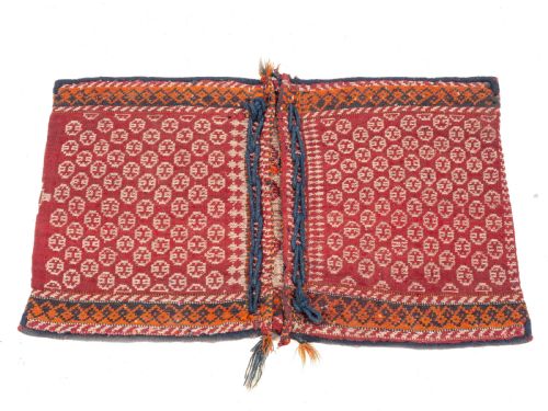 ANTIQUE PERSIAN QASHGAI KHORGEEN SADDLEBAG C1930 HANDWOVEN ORIENTAL RUG - ADDITIONAL PHOTO 4