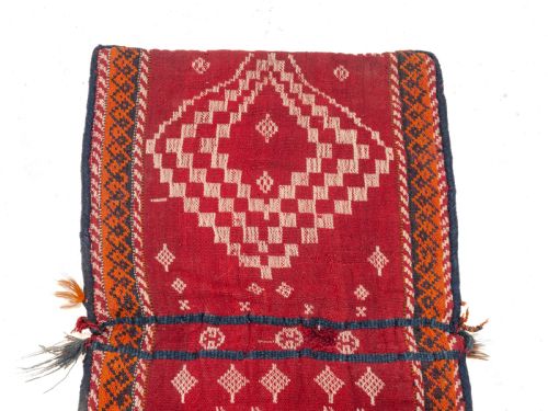 ANTIQUE PERSIAN QASHGAI KHORGEEN SADDLEBAG C1930 HANDWOVEN ORIENTAL RUG - ADDITIONAL PHOTO 9