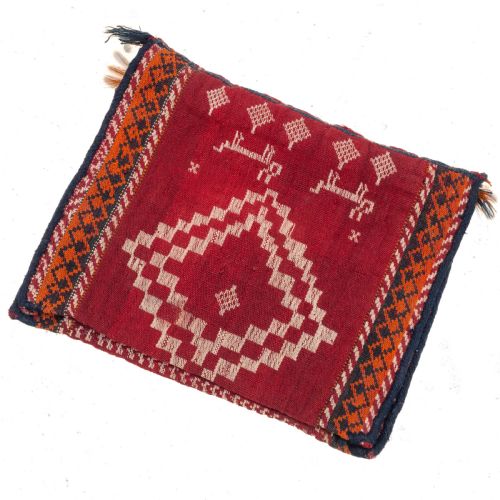 ANTIQUE PERSIAN QASHGAI KHORGEEN SADDLEBAG C1930 HANDWOVEN ORIENTAL RUG - ADDITIONAL PHOTO 10
