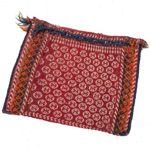 ANTIQUE PERSIAN QASHGAI KHORGEEN SADDLEBAG C1930 HANDWOVEN ORIENTAL RUG - ADDITIONAL PHOTO 12