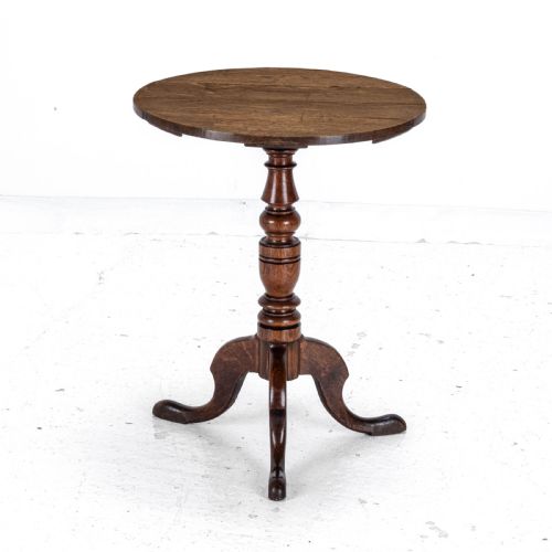 GEORGIAN OAK COUNTRY WINE TRIPOD TABLE C1800 GEORGE III SIDE LAMP - ADDITIONAL PHOTO 2